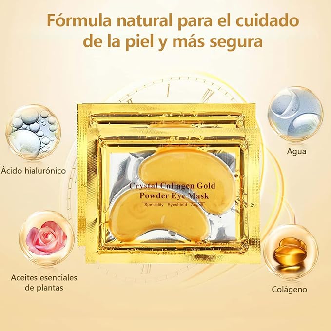 Parches para Ojos-Máscaras de colágeno de 24 K en polvo de oro