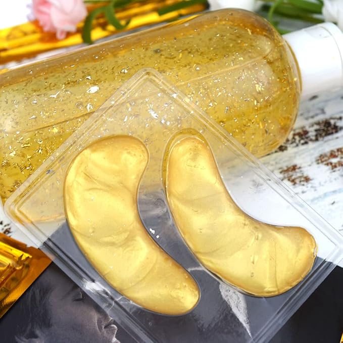 Parches para Ojos-Máscaras de colágeno de 24 K en polvo de oro